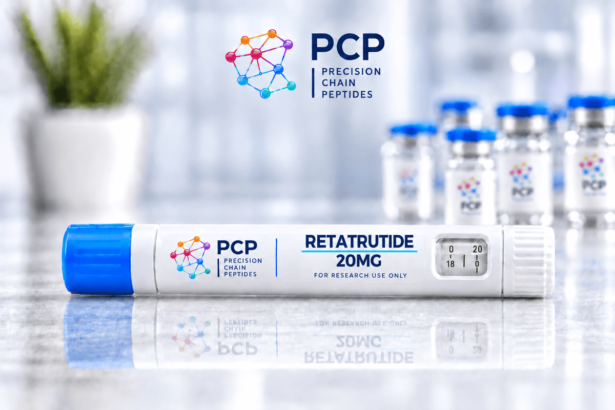 Buy Retatrutide Peptide Pen 20mg UK | GLP-1 Research Peptide - Precision Chain Peptides