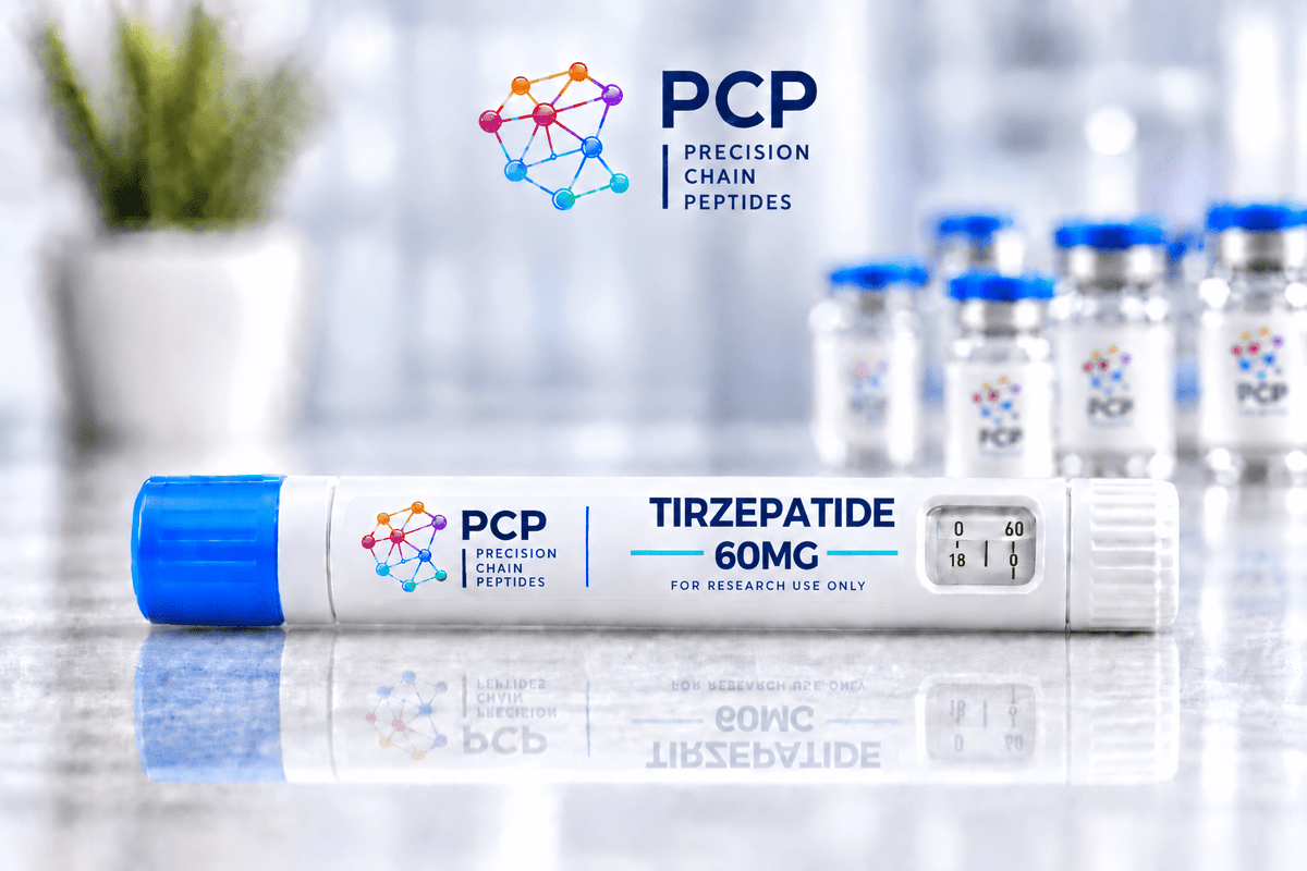 Buy Tirzepatide 60mg Peptide Pen UK | GLP-1 Research Peptide - Precision Chain Peptides
